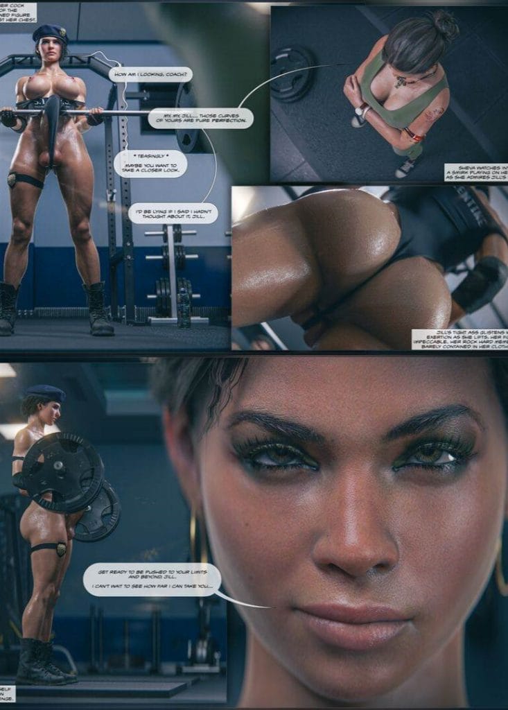 futa Jill and Sheva Gym Session Resident_Evil Forged3DX